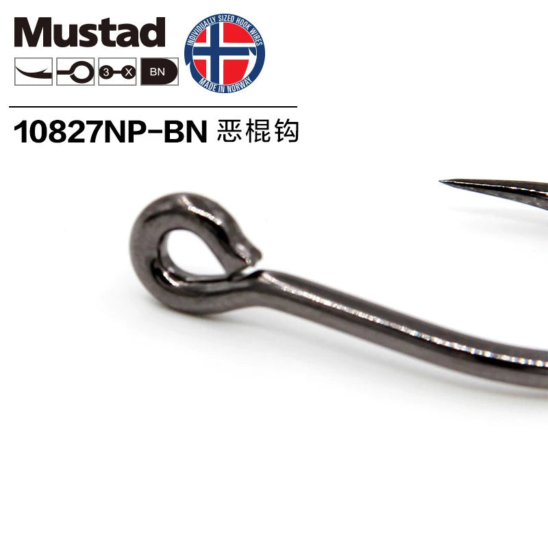 Mustad Norway Origin Sea Fishing Hook Super Power Big Size Circle Fish Hooks,1#-12/0#,10827NP-BN