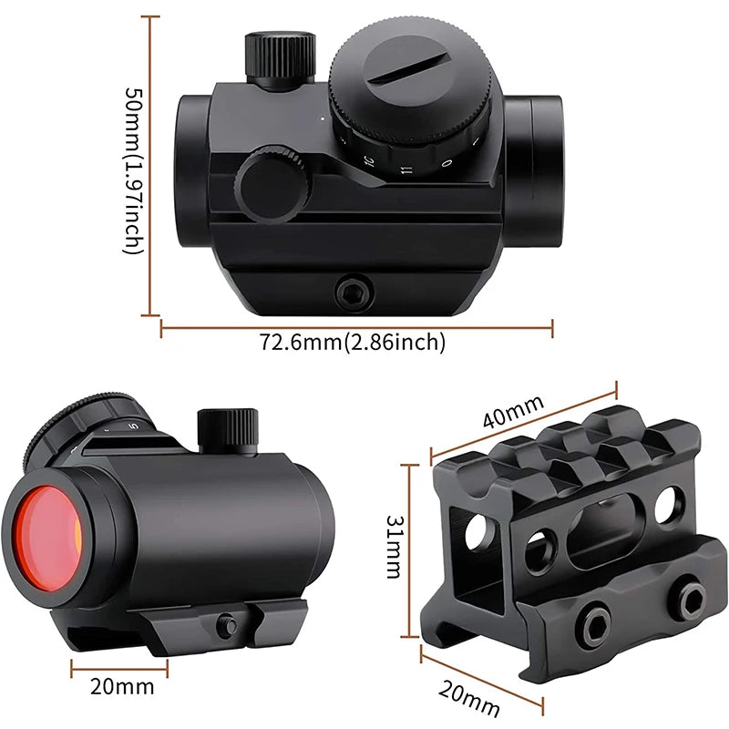 1x40 Red Dot Scope Sight Tactical Rifle scope Green Red Dot Collimator Dot With 11mm/20mm Rail Mount Airsoft Air Hunting