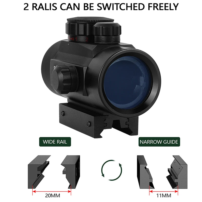 1x40 Red Dot Scope Sight Tactical Rifle scope Green Red Dot Collimator Dot With 11mm/20mm Rail Mount Airsoft Air Hunting
