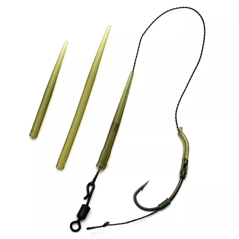 30PCS Carp Fishing Anti Tangle Sleeve Accessories Helicopter Rig Tubing Hook Swivel Connector Sleeve for Fishing Line Protection
