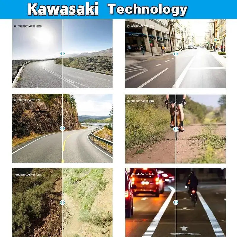 New Kawasaki Motorcycle Glasses Men's Driving Camping Hiking Fishing Polarized Sunglasses Outdoor Sports UV400 Bicycle Glasses