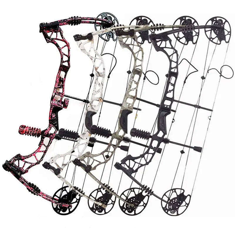 KAIMEI QIN 35-70lbs Archery Compound Bow and Mix Carbon Arrow Set For Right Hand Shooting Adults Hunting Outdoor Sports Bows