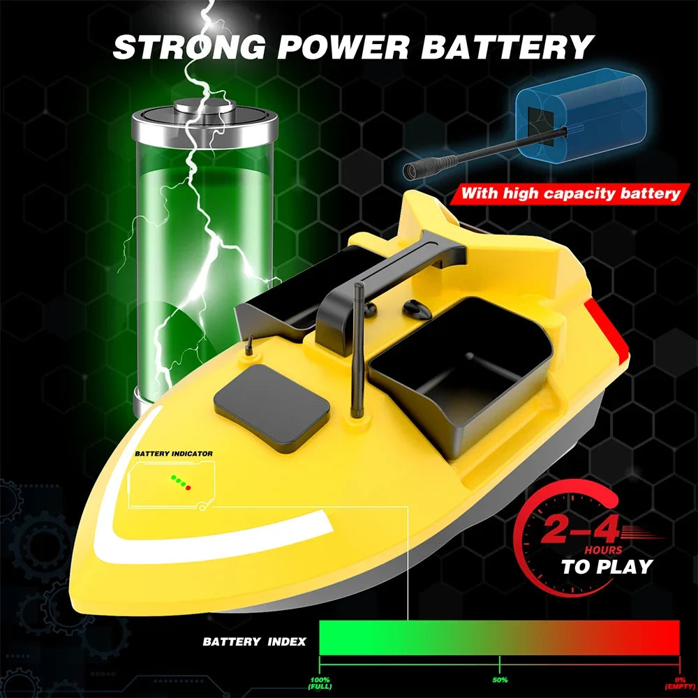 VWVIVIDWORLD 24000mAh GPS RC Fishing Bait Boat,500M RC Fish Finder,2Kg Loading Automatic Cruise/Return/Route Correction,VX