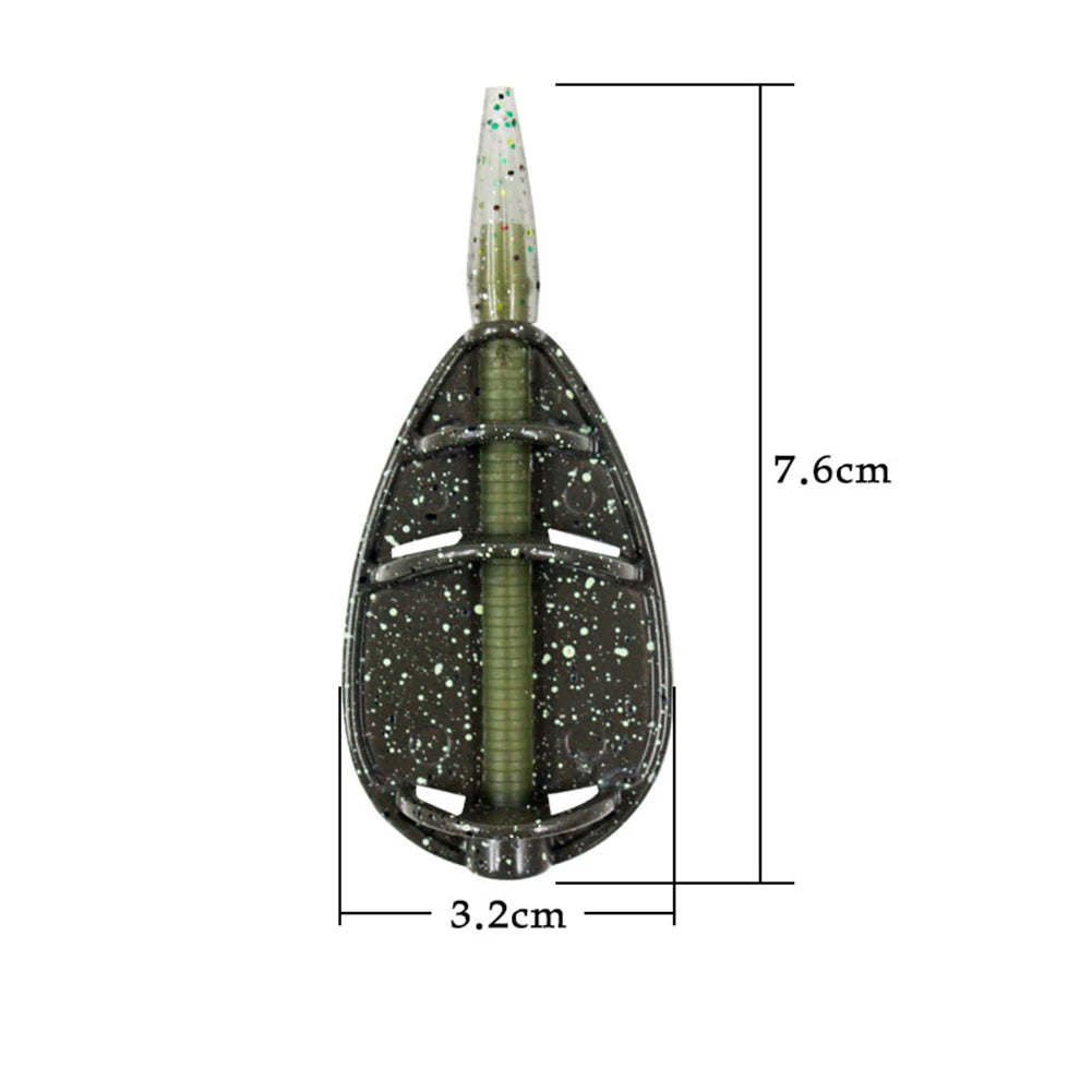 1pc Inline Method Carp Fishing Feeder Mould Fishing Tackle Accessories 25 35 45g Zinc Alloy Carp Feeder Tackle
