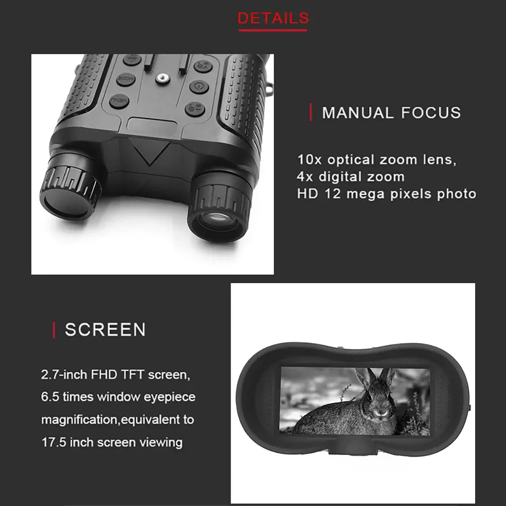 NV8160 8x Digital Night Vision Binoculars HD 1080P Infrared Head Mount Hunting Telescope 400m Surveillance Camping Equipment