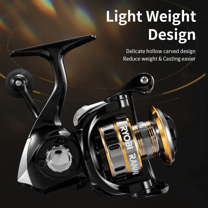 RYOBI RANMI RY Spinning Reels Saltwater Freshwater Fishing Reel Ultralight Metal Frame Smooth and Tough High Speed Fishing Reels