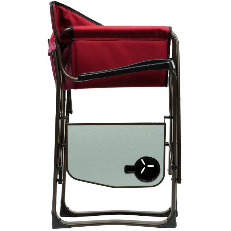 Director Camping Chair, Red with Side Table Outdoor Foldable