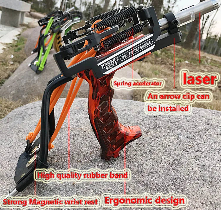 Professional Slingshot with 3PCS Fishing Darts Metal Laser Slingshot Hunting and Fishing Outdoor Games Powerful Bow And Arrow