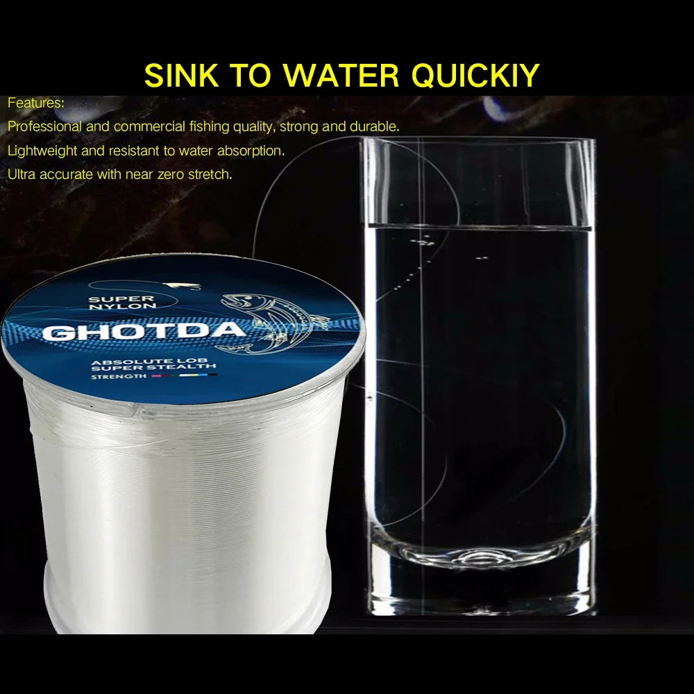 GHOTDA 500m Super Strong Fishing Line Japan Monofilament Nylon Fishing Line 4.4-28.6LB