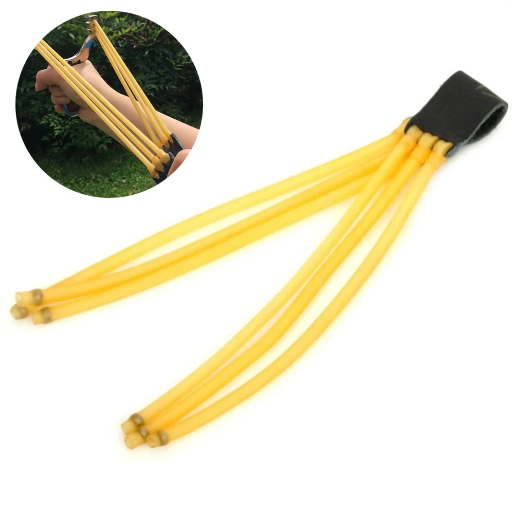 Natural Latex Slingshot Rubber Tube with Three Cards 6 Sets of Rubber Bands Slingshot Catapult Elastic Hunting Accessories