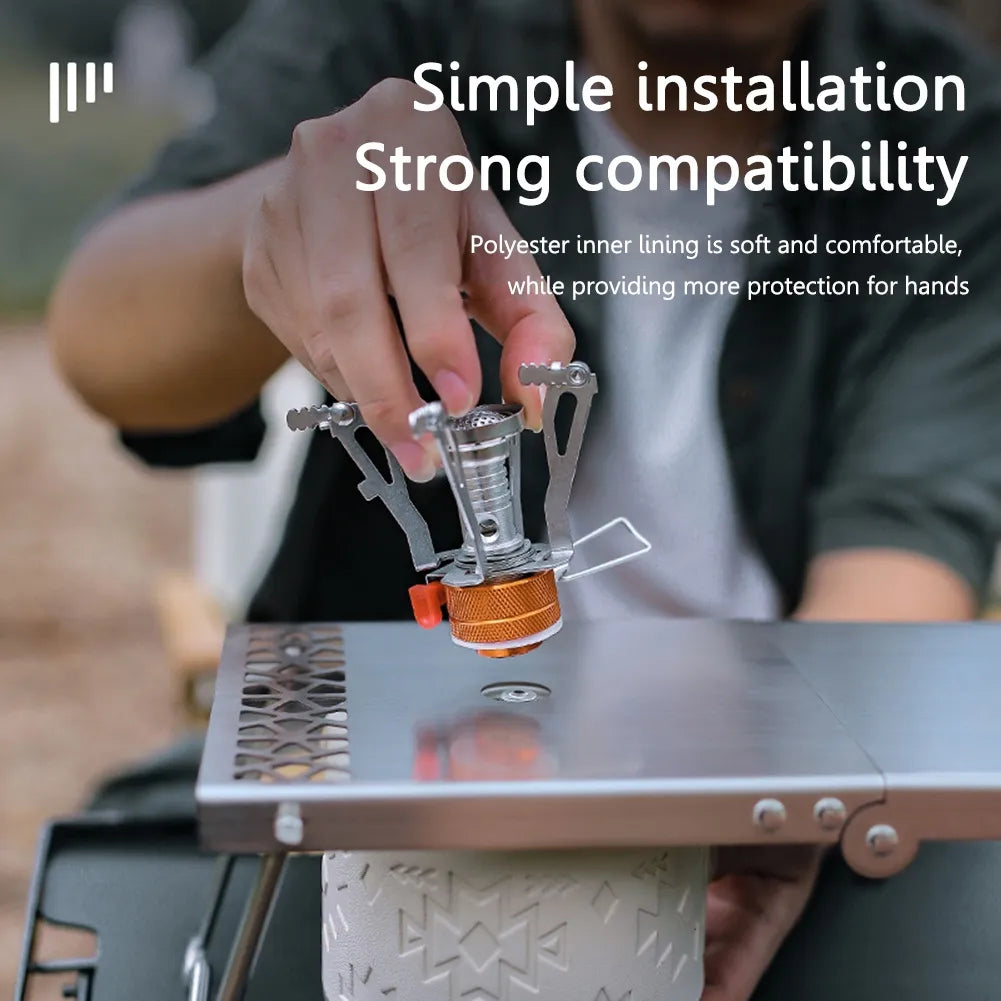 PACOONE Camping Excursion Table Anti-skid Stainless Steel Mini Table Outdoor Picnic Portable Foldable BBQ Table for Family