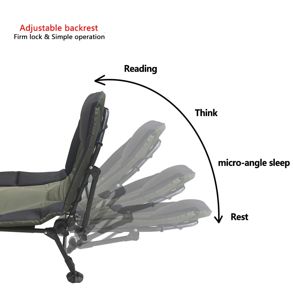 Adjustable Portable Recliner Foldable Outdoor Sun Lounger Lounge Chair Lunch Break Folding Bed Office Breathable Comfort Bed