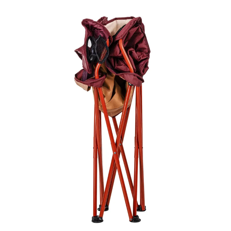 Ozark Trail Oversized Camp Chair with Cooler, Ombre Mountains Design, Red and Orange camping chairs folding chair portable