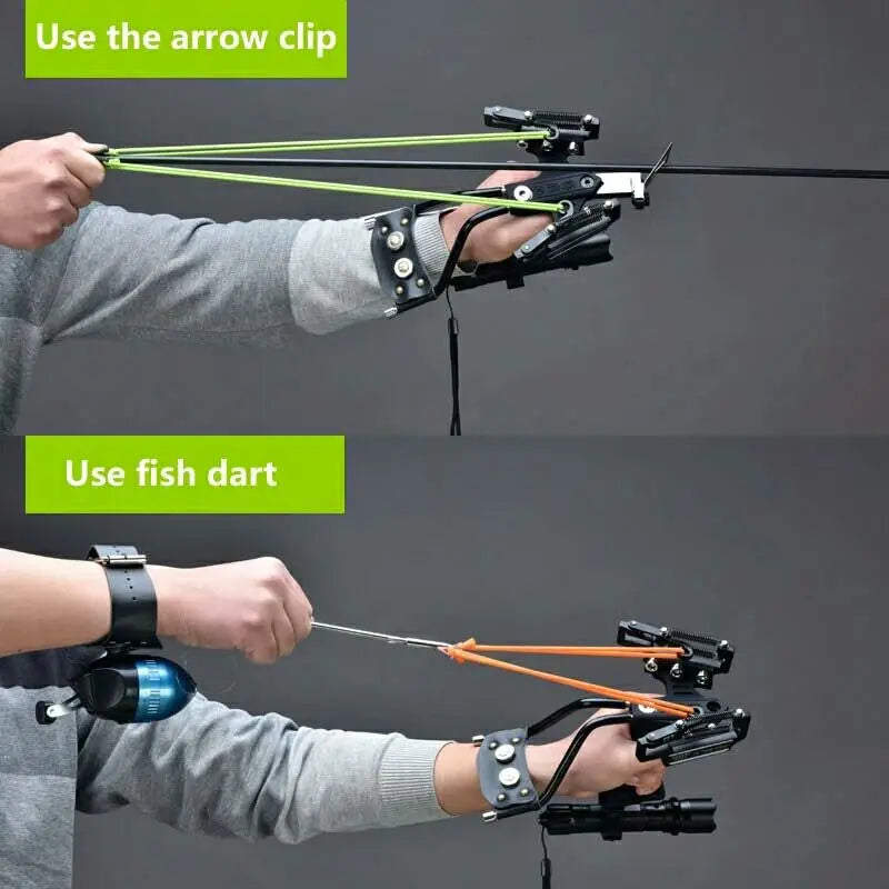 Professional Slingshot with 3PCS Fishing Darts Metal Laser Slingshot Hunting and Fishing Outdoor Games Powerful Bow And Arrow