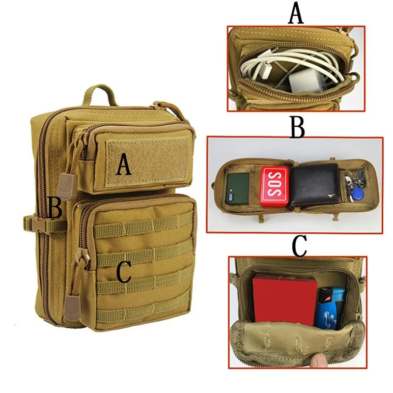 Multifunction Tactical Pouch Military Molle Hip Waist EDC Bag Wallet Purse Phone Holder Bags Camping Hiking Hunting Fanny Pack