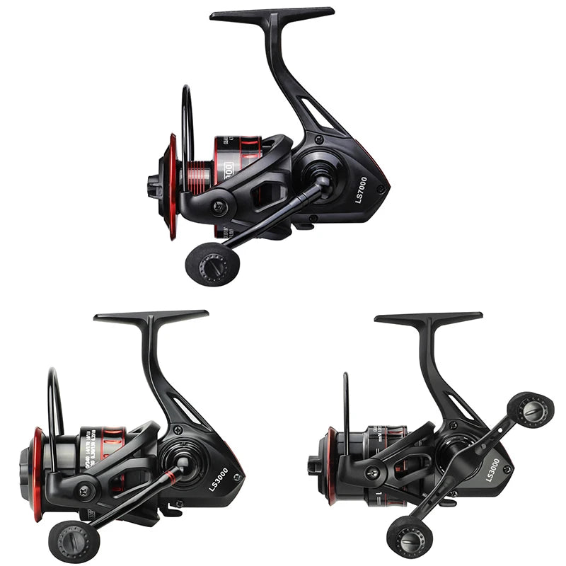 LINNHUE Fishing Reel Lure 1000 2000 3000 Spinning Reel Double Grip Deep Shallow Spool Carp Fishing Reel Fishing With Balance Rod
