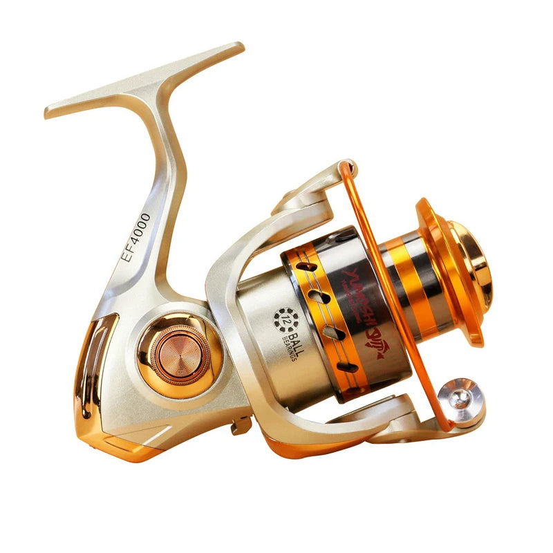 2024 New series Distant Wheel Metal Spinning Fishing Reel 5.5:1 12 Bearing Balls Fishing Wheel Rotate the spool Fishing coil