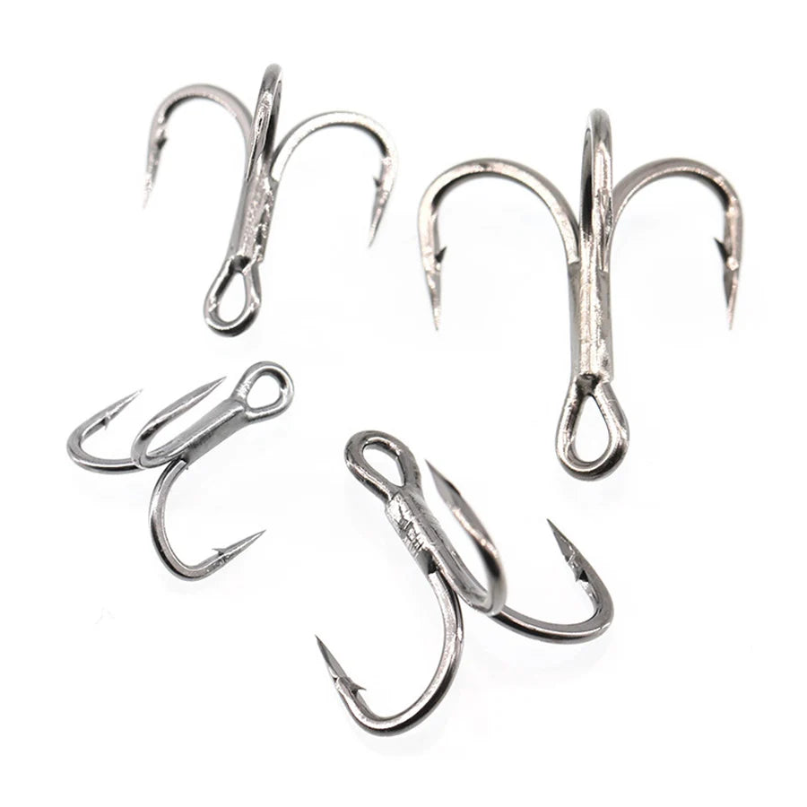 20PCS Treble Hooks 6x Strong Fishing Hook for Big Game Bluefish Salmon Kingfish 3/0# 2/0# 1/0# 1# 2# 4# 6# 8#