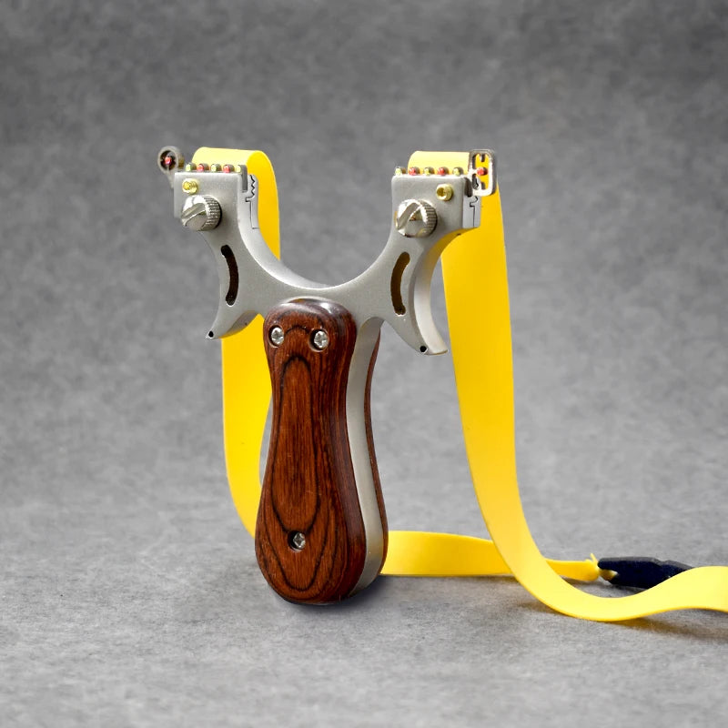 Stainless Steel Wooden Handle Shooting Slingshot Traditional Rubber Band Catapult Outdoor Hunting Slingshot Adult Shooting Toys