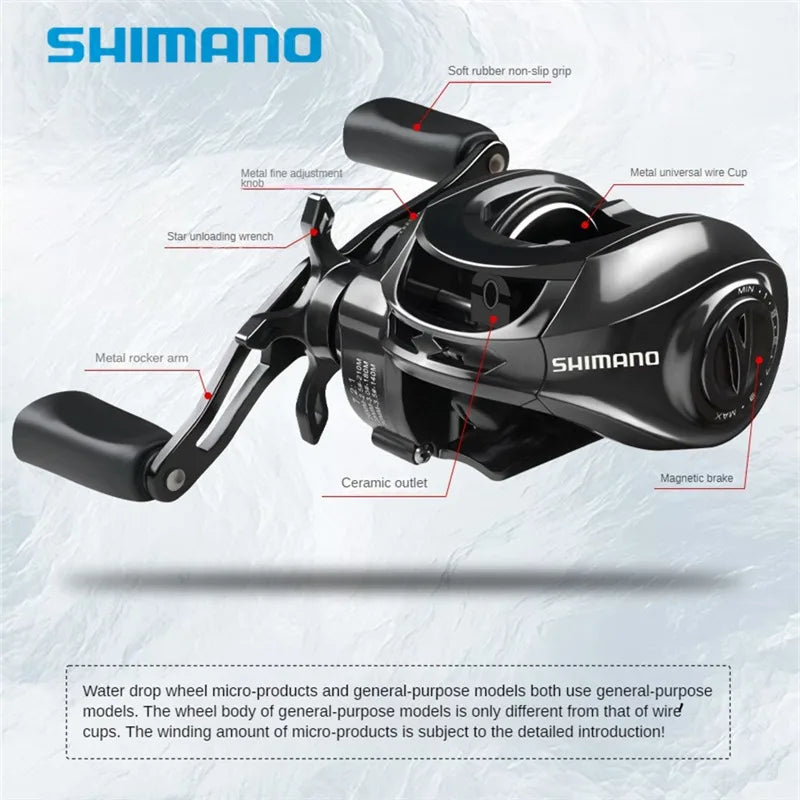 Original Shimano Baitcasting Fishing Reels Gear Ratio 7.2:1 Max Drag 15kg Baitcast Reel Fishing Metal Light Spool