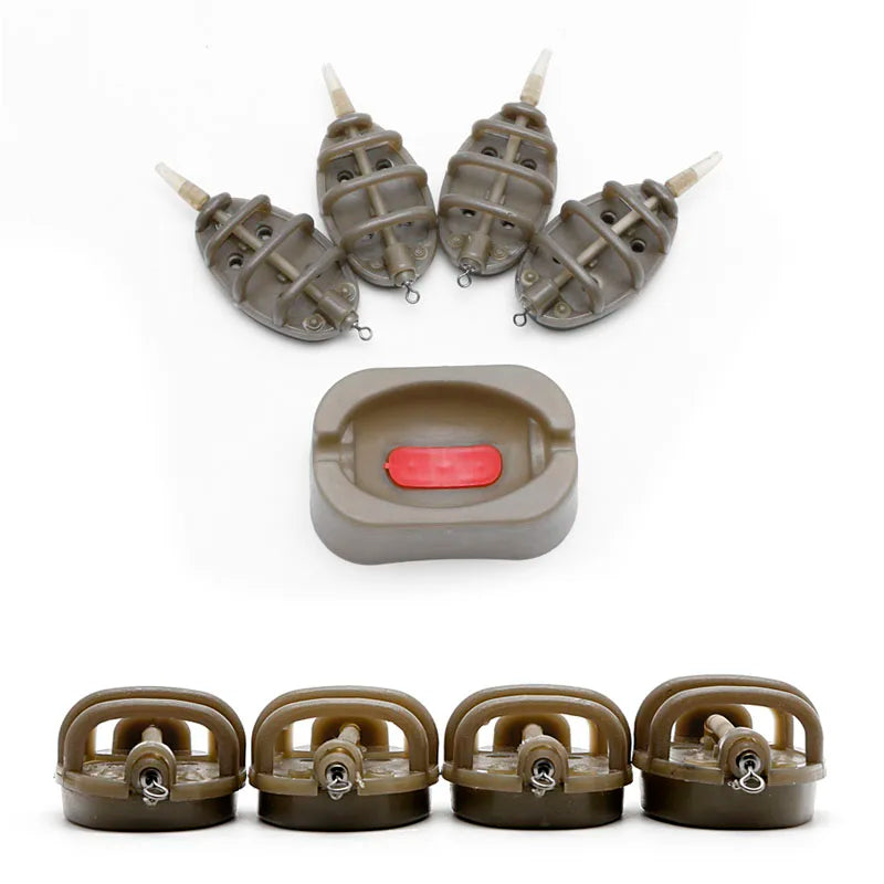Inline Method Carp Fishing Feeder 4 Feeders 15/20/25/35g 30/40/50/60g Mould Set