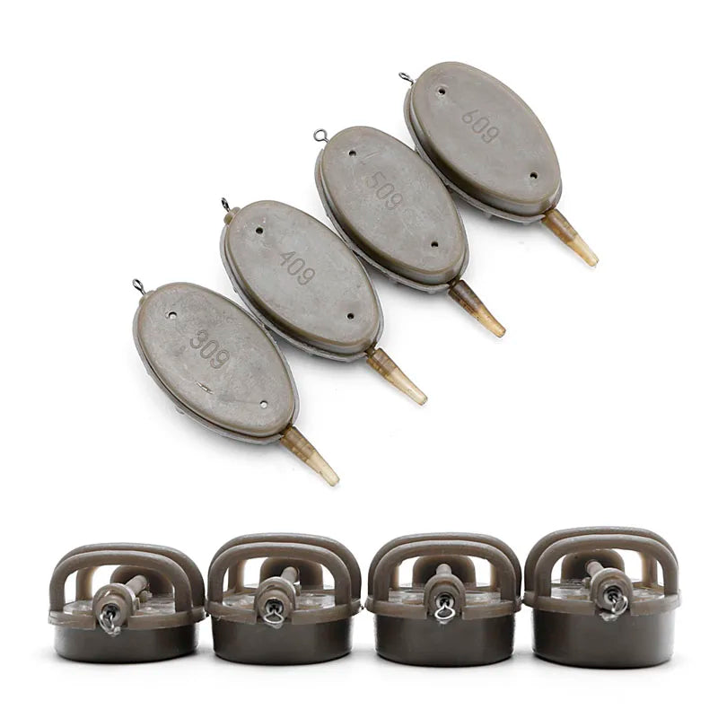 Inline Method Carp Fishing Feeder 4 Feeders 15/20/25/35g 30/40/50/60g Mould Set