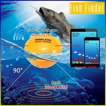 XA02 Wireless Bluetooth Smart Sonar Fish Finder 48m/160ft Fish Finder Portable Outdoor Fishing Equipment For IOS Android