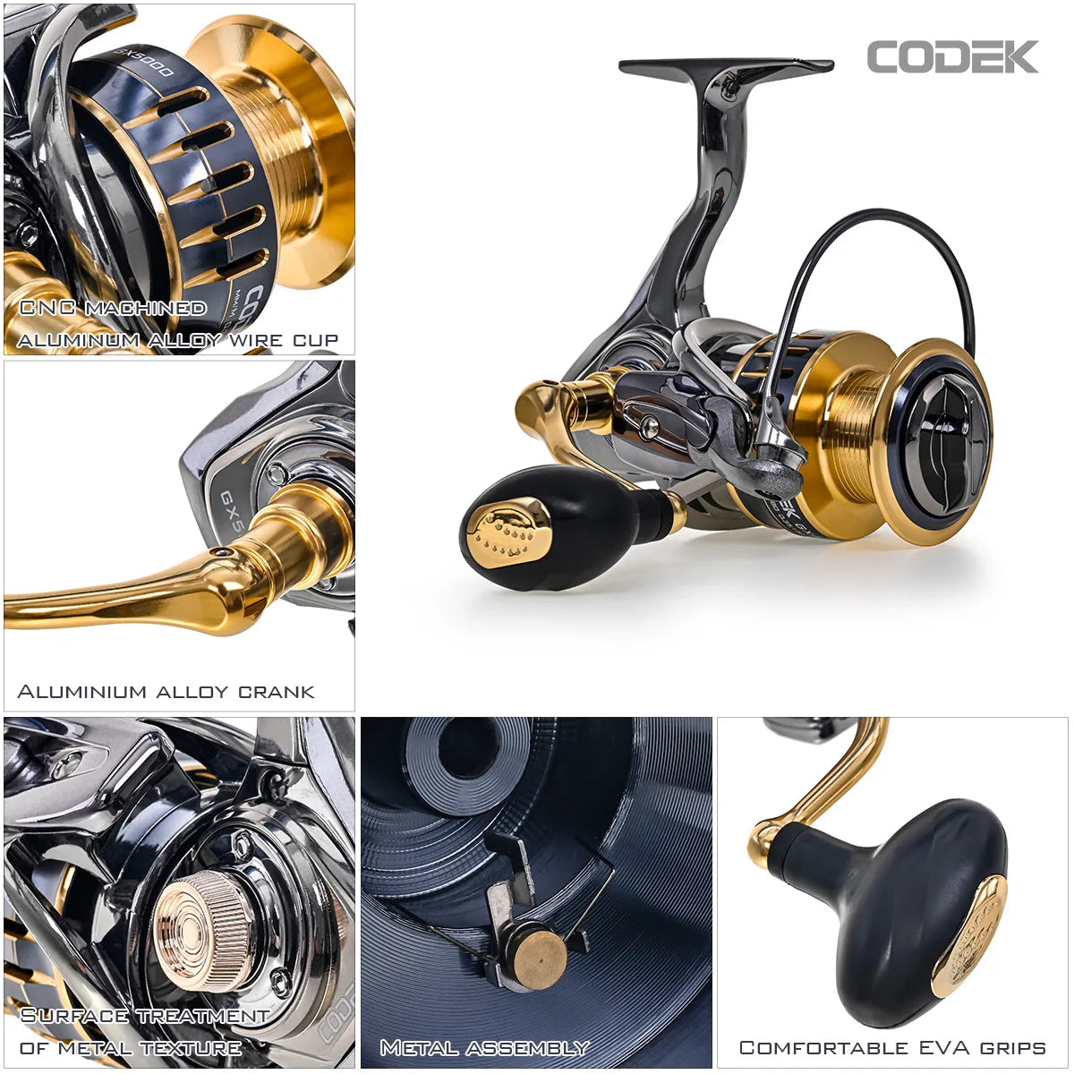 Daiwa New All Metal (CODEK ) Fishing Reel 15Kg Max Drag Power Spinning Wheel Fishing Coil Shallow Spool Suitable for all waters