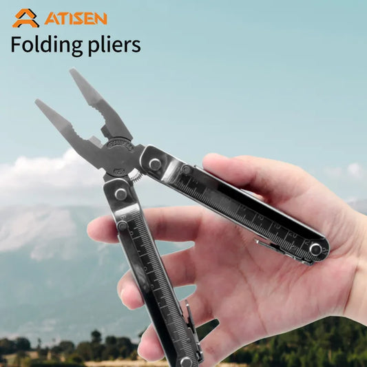 Multitool with Safety Locking,Professional Stainless Steel Multi Tool Pliers Pocket Tool,Replaceable Wire Cutters and Spring Act