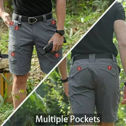 Outdoor Cargo Military Men Tactical Shorts for Summer Waterproof Urban Shorts Trekking Camp Pants Multi Pocket Plus Size Hiking