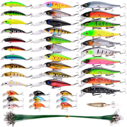 Mixed Fishing Lure Kits Crankbait Minnow Popper Lure Bass Baits wobbler Set Lifelike Fake Fishing bait Tackle