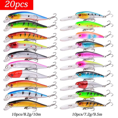 Mixed Fishing Lure Kits Crankbait Minnow Popper Lure Bass Baits wobbler Set Lifelike Fake Fishing bait Tackle