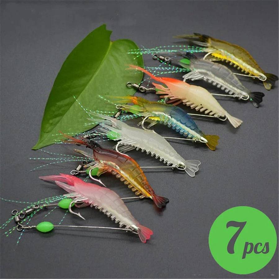 3pcs/7pcs Shrimp Lures Fishing Lures Artificial Fishing Bait Isca Artificial  Ascesorios Pesca