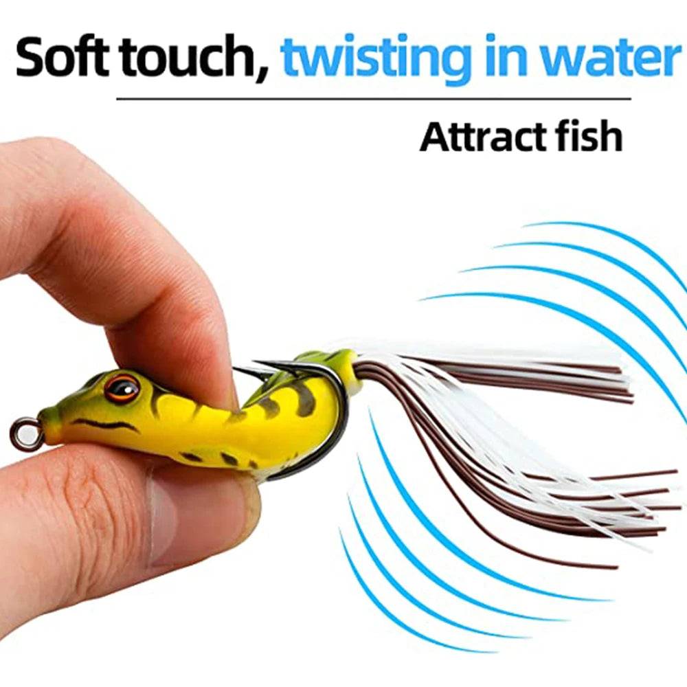 1Pcs Soft Bait Frog 5g/9g13g17.5g Artificial Fishing Lure Topwater 3D Eyes Ray Plastic Swimbait With Hooks for Catfish Bass