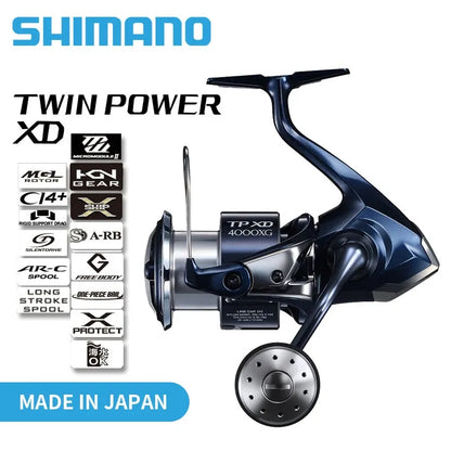 2021 NEW Original SHIMANO TWINPOWER XD C3000HG 4000PG C5000XG Seawater Spinning Fishing Reels Endurance Wheel Made in Japan