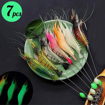 3pcs/7pcs Shrimp Lures Fishing Lures Artificial Fishing Bait Isca Artificial  Ascesorios Pesca