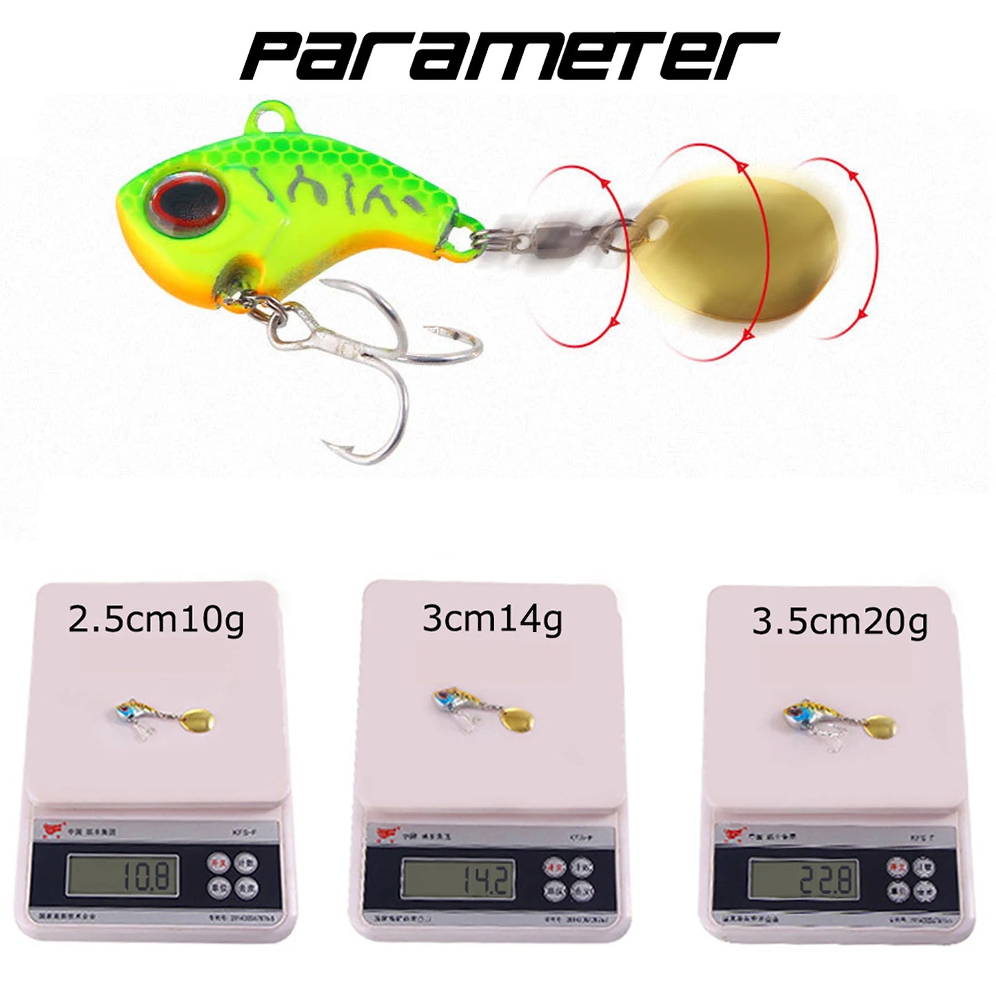 FANGBLUE Mini 5Pcs Spinnerbait Metal 5g/7g/10g/14g/20g VIB Fishing Lure Swivel Sinking Wobbler Lures Carp Fishing  Accessories